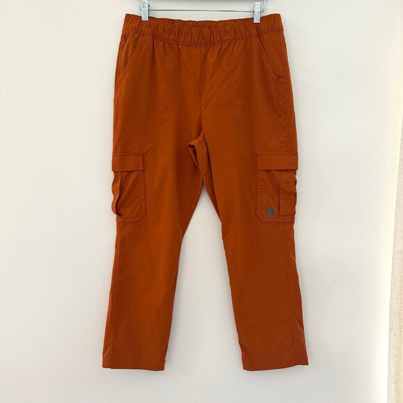 Eddie Bauer Womens First Ascent Pants Size 12 Hiking Outdoors Orange Nylon Cargo - Picture 1 of 12